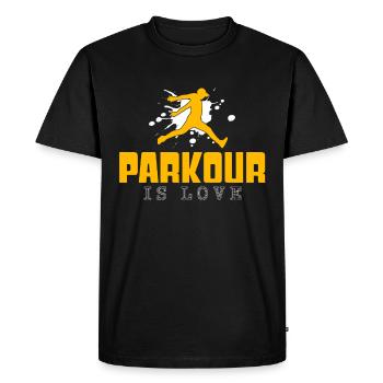 Parkour - T-shirt Premium bio Homme - noir - Devant - Nico (187cm)