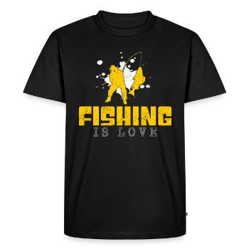 Fishing Saying - Men's Premium Organic T-Shirt - black - Front - Nico (187cm)