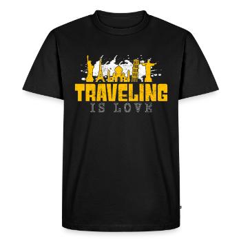 Dicton de voyage - T-shirt Premium bio Homme - noir - Devant - Nico (187cm)