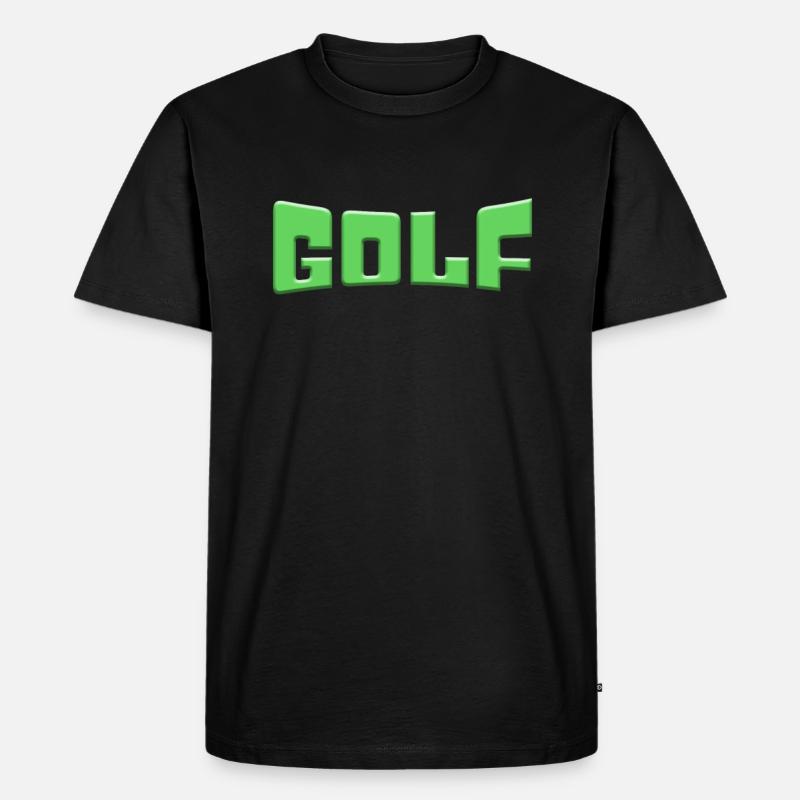 Golf - Männer Premium Bio T-Shirt - Schwarz