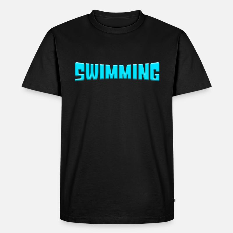 Schwimmen - Männer Premium Bio T-Shirt - Schwarz