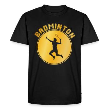 Badminton - T-shirt Premium bio Homme - noir - Devant - Nico (187cm)