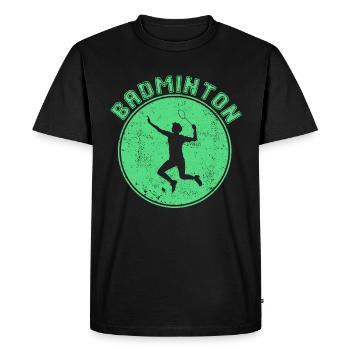 Badminton - T-shirt Premium bio Homme - noir - Devant - Nico (187cm)