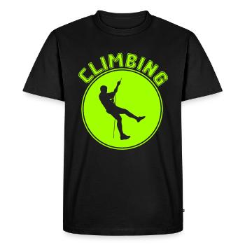 Grimper - T-shirt Premium bio Homme - noir - Devant - Nico (187cm)