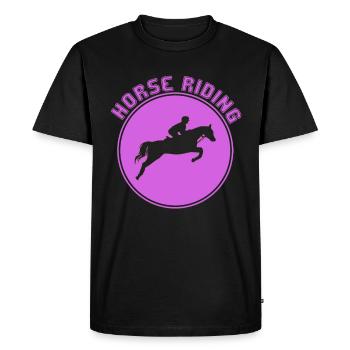 Équitation - T-shirt Premium bio Homme - noir - Devant - Nico (187cm)