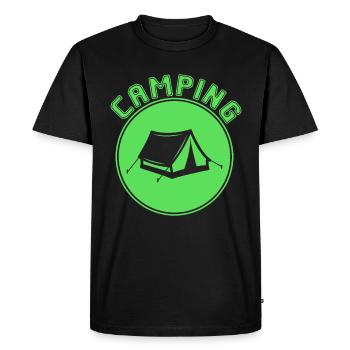 Camping - Men's Premium Organic T-Shirt - black - Front - Nico (187cm)