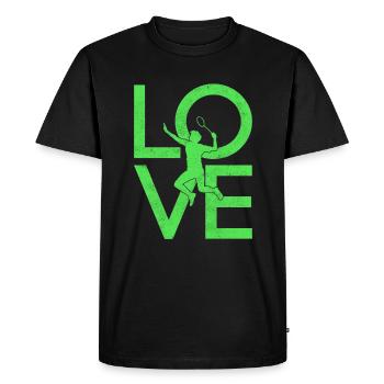 Badminton - T-shirt Premium bio Homme - noir - Devant - Nico (187cm)