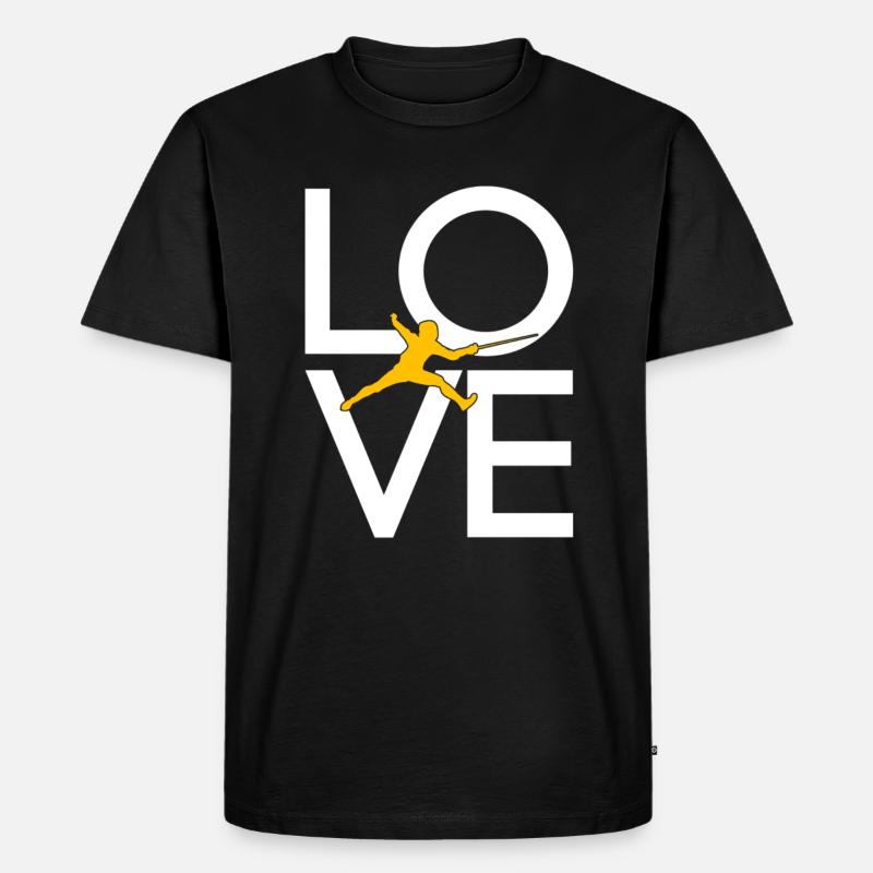 Fechten - Männer Premium Bio T-Shirt - Schwarz