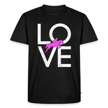 Équitation - T-shirt Premium bio Homme - noir - Devant - Nico (187cm)