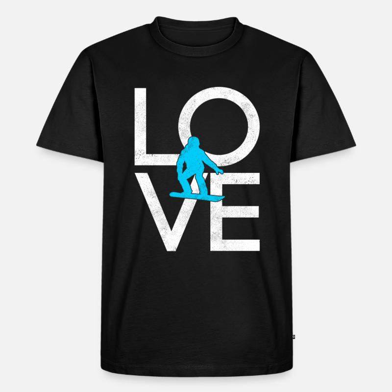 Snowboarden - Männer Premium Bio T-Shirt - Schwarz