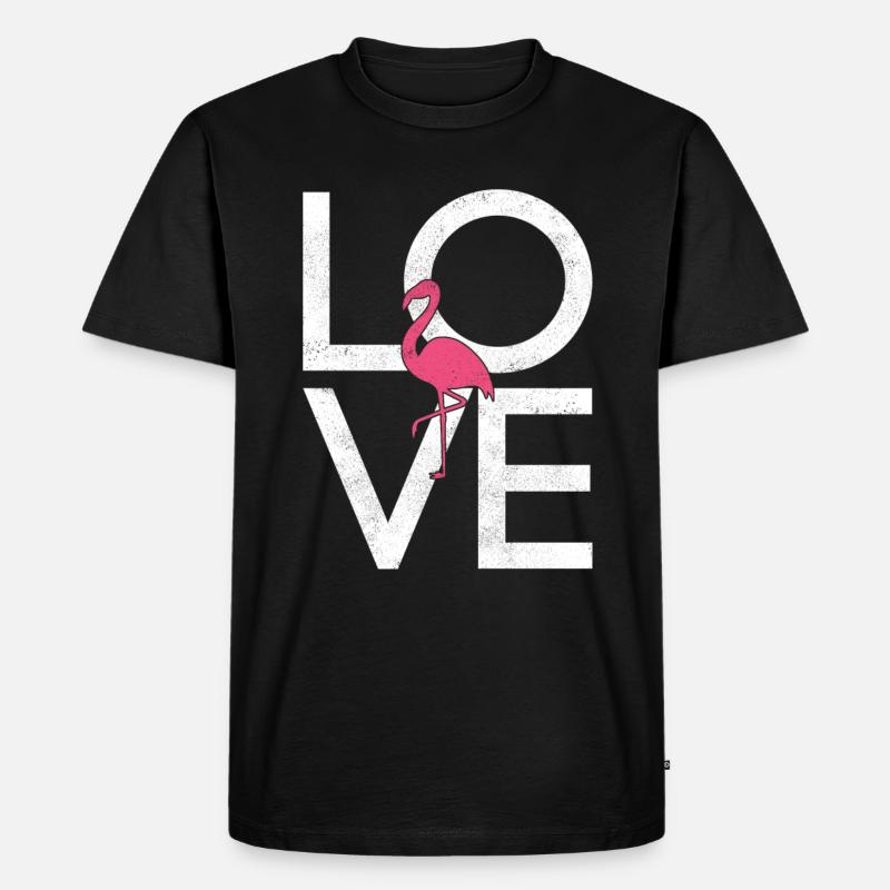 Flamingo - Männer Premium Bio T-Shirt - Schwarz