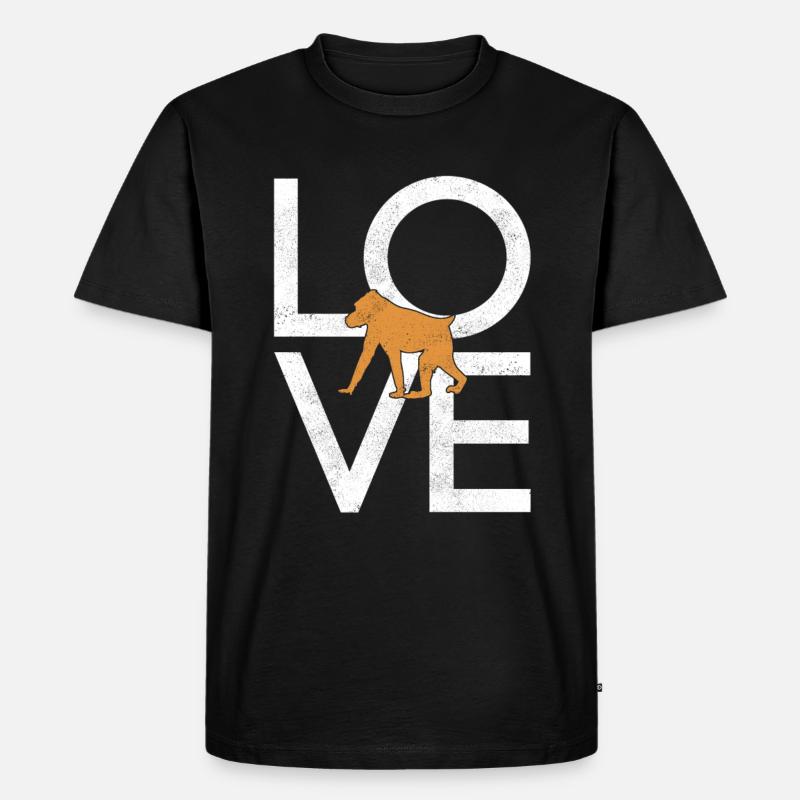Affe - Männer Premium Bio T-Shirt - Schwarz