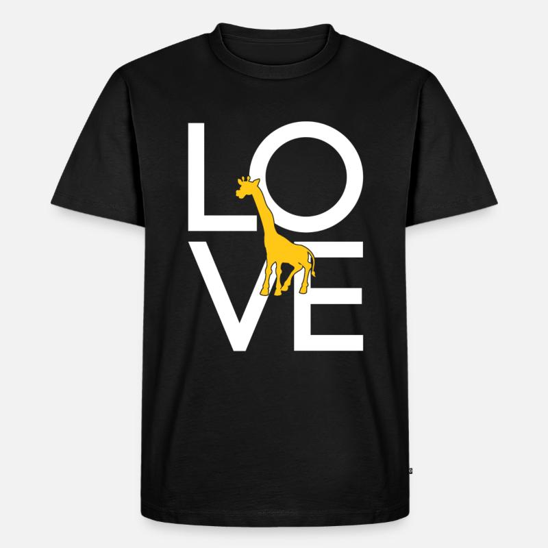 Giraffe - Männer Premium Bio T-Shirt - Schwarz