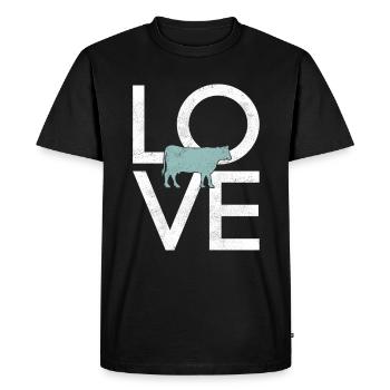 Vache - T-shirt Premium bio Homme - noir - Devant - Nico (187cm)