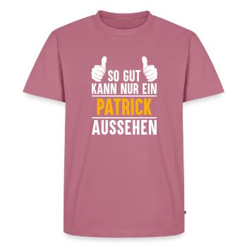 Patrick Vorname Name Geschenk - Männer Premium Bio T-Shirt - Mauve - Vorne - Nico (187cm)