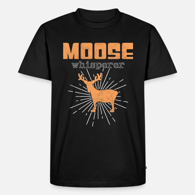 Elch Flüsterer - Männer Premium Bio T-Shirt - Schwarz