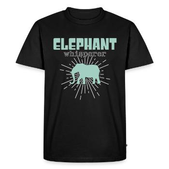 chuchoteur d’éléphant - T-shirt Premium bio Homme - noir - Devant - Nico (187cm)