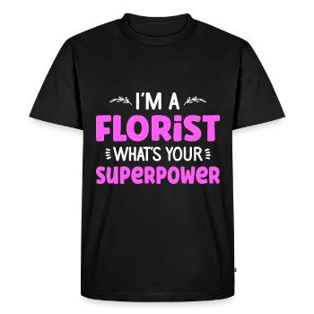 Florist Floristry Flowers Florist - Men's Premium Organic T-Shirt - black - Front - Nico (187cm)