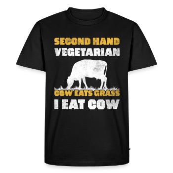 Mangeur de viande et amateur de viande Dicton amusant - T-shirt Premium bio Homme - noir - Devant - Nico (187cm)