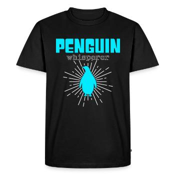 Pingouin Chuchoteur - T-shirt Premium bio Homme - noir - Devant - Nico (187cm)