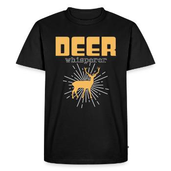 Chuchoteur de cerf - T-shirt Premium bio Homme - noir - Devant - Nico (187cm)