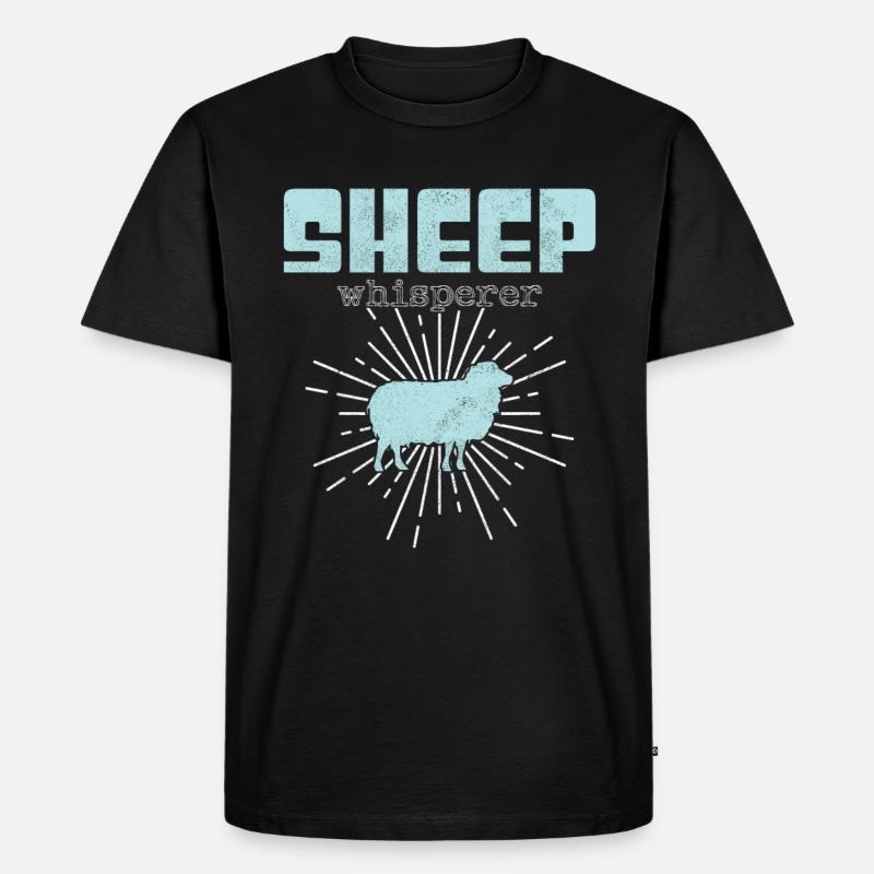 Schaf Flüsterer - Männer Premium Bio T-Shirt - Schwarz