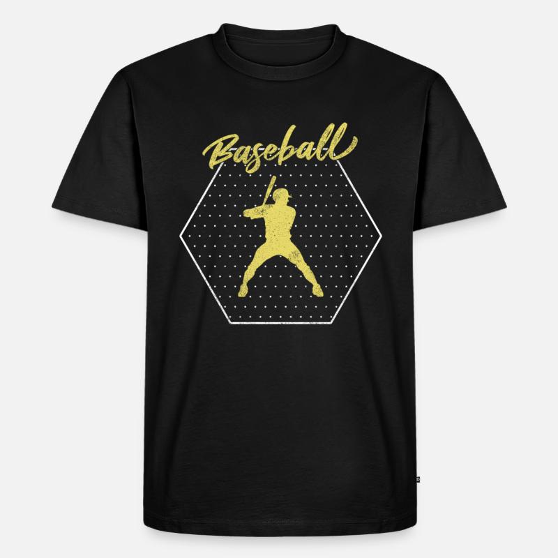 Baseball - Männer Premium Bio T-Shirt - Schwarz