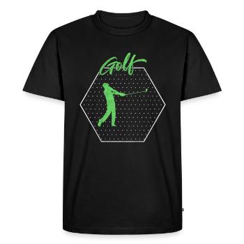 Golfe - T-shirt Premium bio Homme - noir - Devant - Nico (187cm)
