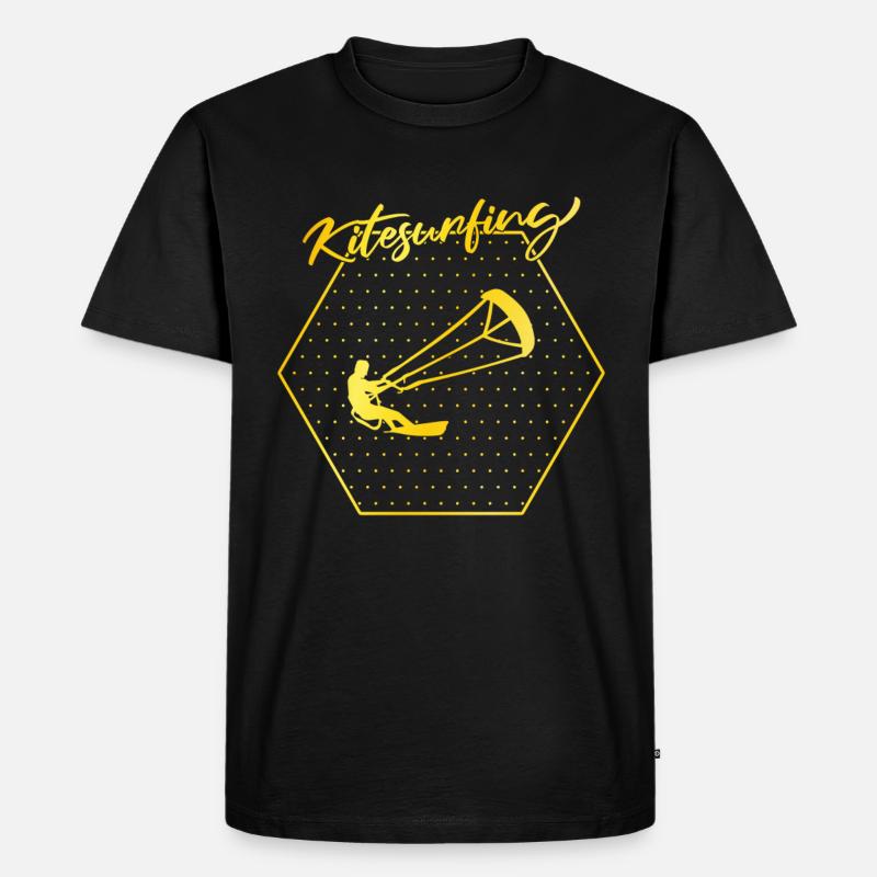 Kite surfen - Männer Premium Bio T-Shirt - Schwarz