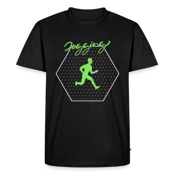 Faire du jogging - T-shirt Premium bio Homme - noir - Devant - Nico (187cm)