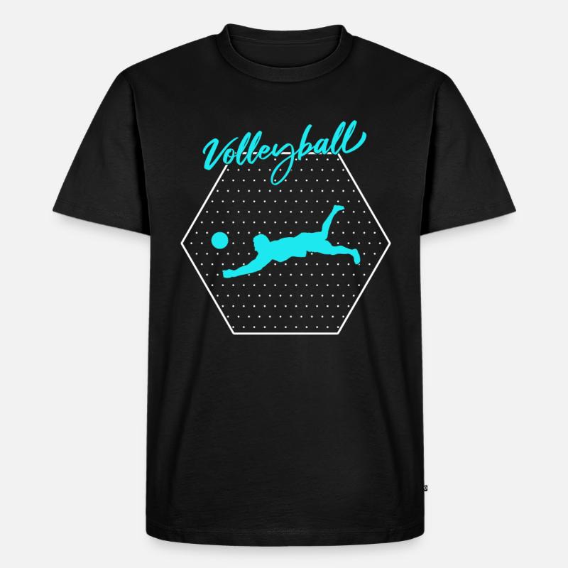 Volleyball - Männer Premium Bio T-Shirt - Schwarz