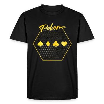 Poker - Men's Premium Organic T-Shirt - black - Front - Nico (187cm)