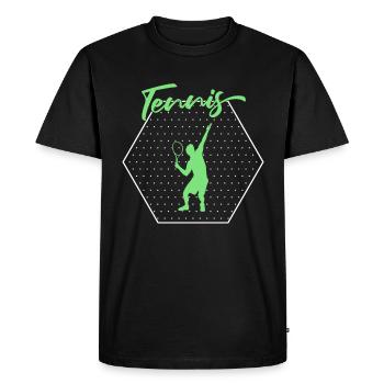 Tennis - T-shirt Premium bio Homme - noir - Devant - Nico (187cm)