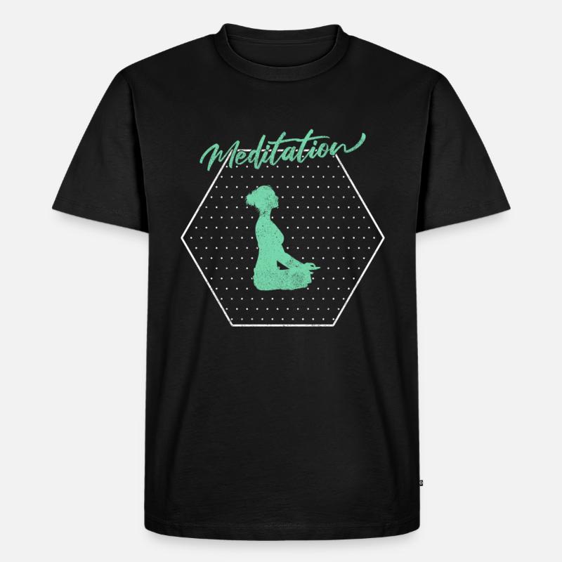Meditation - Männer Premium Bio T-Shirt - Schwarz