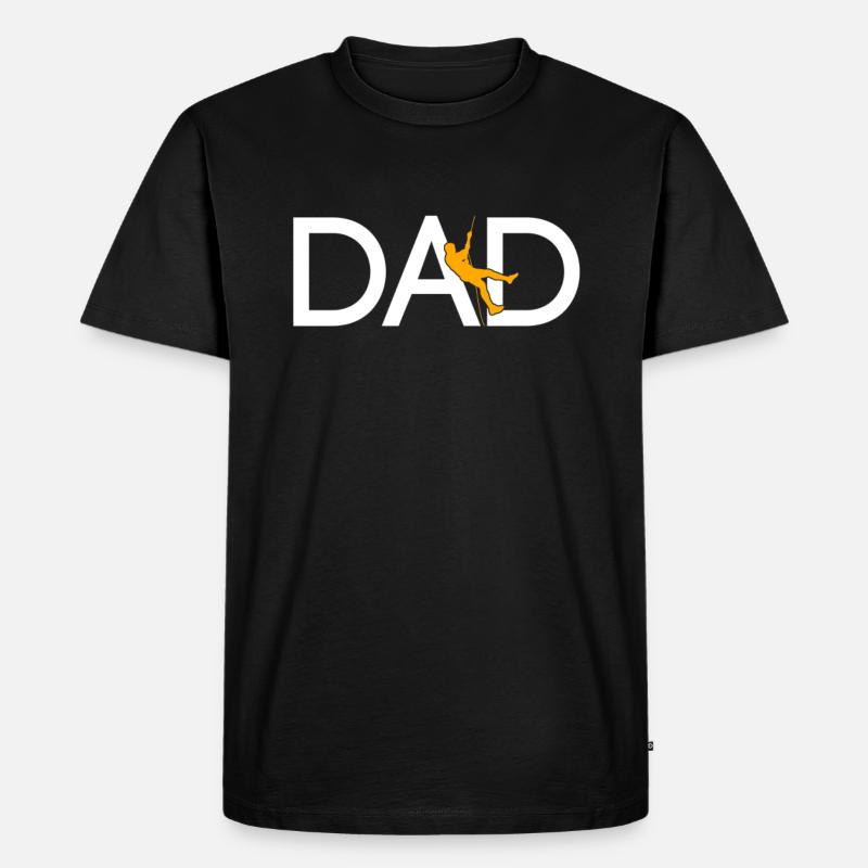 Klettern Papa - Männer Premium Bio T-Shirt - Schwarz