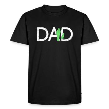 Chasseur Papa - T-shirt Premium bio Homme - noir - Devant - Nico (187cm)
