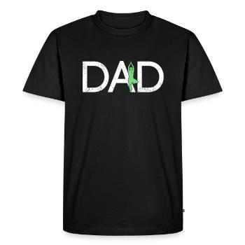 Yoga Papa - T-shirt Premium bio Homme - noir - Devant - Nico (187cm)