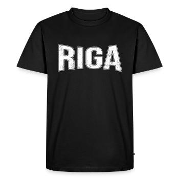 Riga - T-shirt Premium bio Homme - noir - Devant - Nico (187cm)