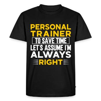 Fitness Workout Motivation Entraîneur personnel - T-shirt Premium bio Homme - noir - Devant - Nico (187cm)