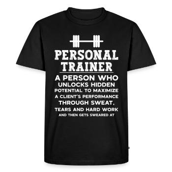 Fitness Workout Motivation Entraîneur personnel - T-shirt Premium bio Homme - noir - Devant - Nico (187cm)