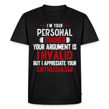 Fitness Workout Motivation Entraîneur personnel - T-shirt Premium bio Homme - noir - Devant - Nico (187cm)