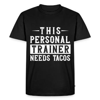 Fitness Workout Motivation Entraîneur personnel - T-shirt Premium bio Homme - noir - Devant - Nico (187cm)