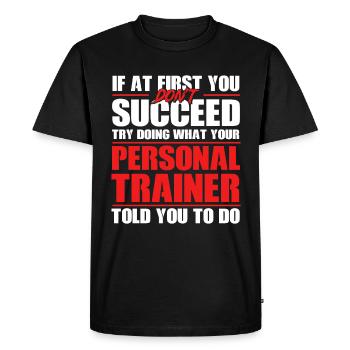 Fitness Workout Motivation Entraîneur personnel - T-shirt Premium bio Homme - noir - Devant - Nico (187cm)