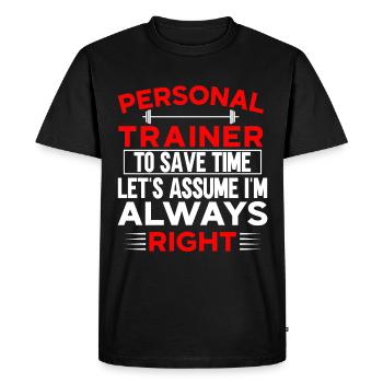 Fitness Workout Motivation Entraîneur personnel - T-shirt Premium bio Homme - noir - Devant - Nico (187cm)
