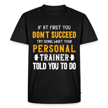 Fitness Workout Motivation Entraîneur personnel - T-shirt Premium bio Homme - noir - Devant - Nico (187cm)