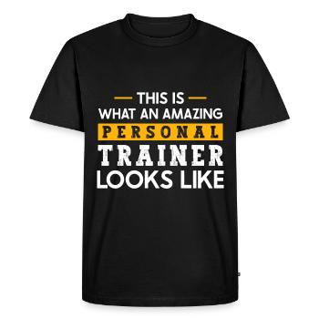 Fitness Workout Motivation Entraîneur personnel - T-shirt Premium bio Homme - noir - Devant - Nico (187cm)
