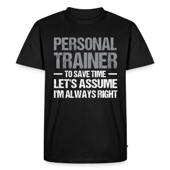 Fitness Workout Motivation Entraîneur personnel - T-shirt Premium bio Homme - noir - Devant - Nico (187cm)