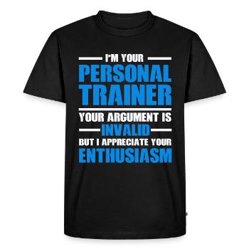 Fitness Workout Motivation Entraîneur personnel - T-shirt Premium bio Homme - noir - Devant - Nico (187cm)