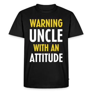Oncle avec une attitude - T-shirt Premium bio Homme - noir - Devant - Nico (187cm)