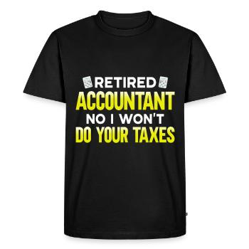 Comptable Cadeau Profession Finance Conseiller Fiscal - T-shirt Premium bio Homme - noir - Devant - Nico (187cm)